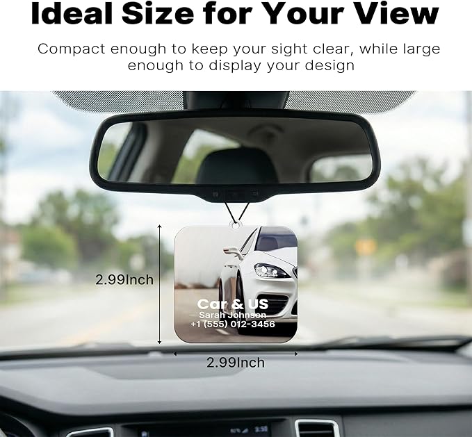 50PCS Custom Logo Bulk Car Air Fresheners, Wholesale Custom Double-Sided Car Air Fresheners with Photo Text Logo, Suitable for Truck and Car Drivers, as Well as Business Logos (50 Square)