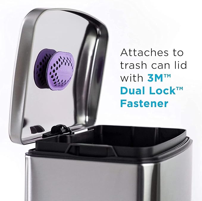 Remodeez Refill Pod for 2 Pack Trash Deodorizer and Odor Eliminator Set, Coconut, Activated Charcoal, Natural Air Fresheners, (Purple) (Refill Trash (2 Pack)