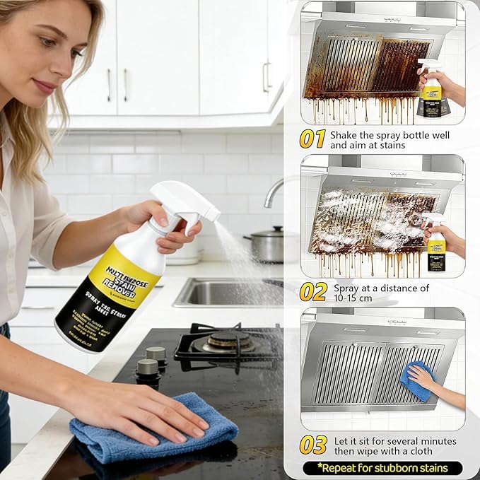 Multi-Purpose Stain Remover, A Powerful Cleaner，Kitchen Multi-purpose Foam Cleaner Spray, A powerful Cleaner for Kitchens, Floors, Cars, and Toile (2PCS*120ML)