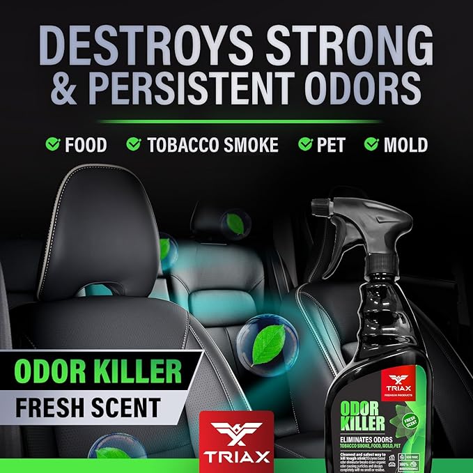 TRIAX Odor Killer - Advanced Odor Control - Ready to Use, Fresh Scent, Multi-Purpose - Non-Toxic and 100% Biodegradable - For Carpets, Fabrics, Hard Surfaces, and More