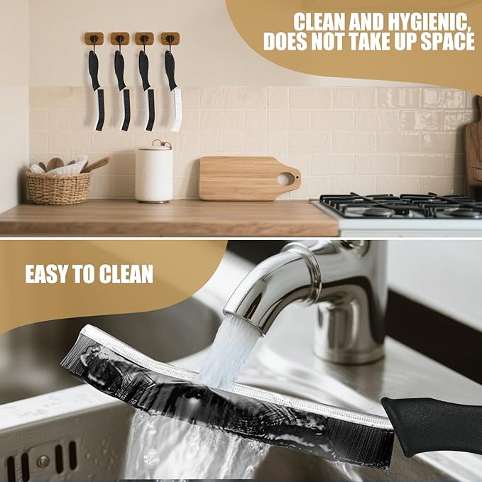 4Pcs Crevice Cleaning Brushes for Household Use, Grout Cleaner Brush, Hard Bristle Groove, Gap Cleaning Tool, Suitable for Areas Usually Difficult to Reach