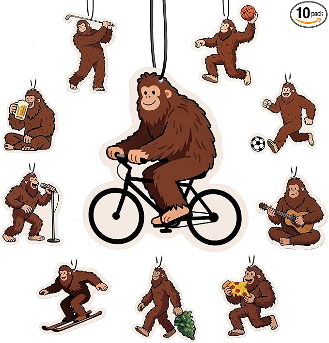 Big Foot Car Air Freshener 10-Pack for Men – Funny Sasquatch Car Air Freshener Hanging, New Car Scent, Humorous Gifts for Boyfriend, Husband, Dad, Truck Drivers