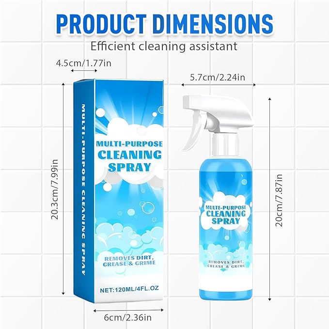 Multifunctional Powerful Spray Kitchen Foam Cleaner, 2025 New Multi-Purpose Cleaning Spray, Easy-To-Use Grease Remover For Kitchen, Fast-Acting Tile Cleaner For Families (2)