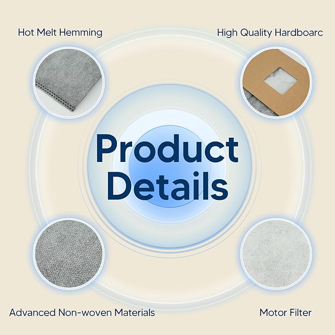 12 Pack Vacuum Bags Replacement for Oreck Handheld Vacuum Cleaner BB180, BB280, BB850, BB870, BB880, BB900, BB1000, BB1100, BB1200, MV160, CC1600, Replaces Part # PKBB12OF