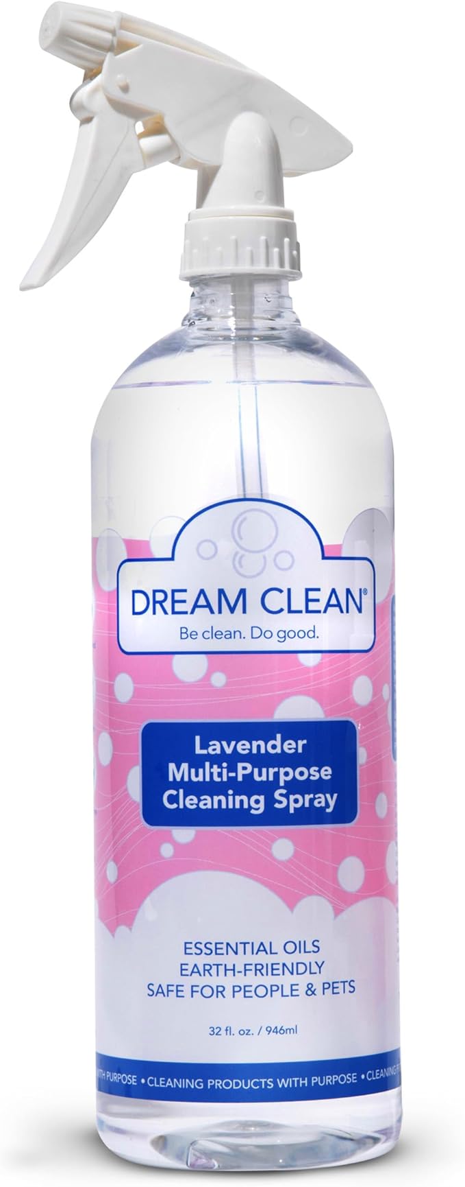 Dream Clean Lavender Multi-Purpose Cleaning Spray - Biodegradable and Cruelty-Free Formula for Countertops, Appliances, Outdoor Furniture & More, Lavender Essential Oils, 32oz
