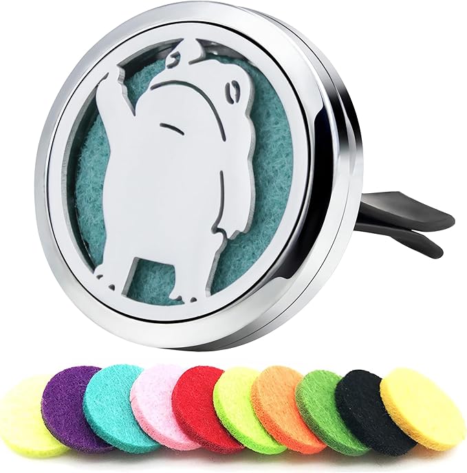 AZNECK Car Diffuser Vent Clip Car Essential Oil Diffuser Vent Clips Air Freshener 10 Felt Pads Frog Mother's Christmas Birthday Car Accessories Gifts for Women & Men
