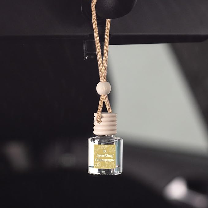 C&E Craft Co Hanging Car Air Freshener Diffuser 2 Pack, Long Lasting Fragrance Oil Car Freshener, Glass Bottle Auto Air Freshener, Made in USA (Sparkling Champagne)