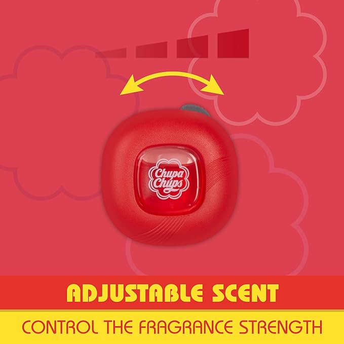 Chupa Chups Car Air Freshener, Candy Cherry - Long Lasting Car Fresheners with Fun Scents, Colorful and Vibrant Air Freshener for Car, Unique Car Freshner Perfume Deodorizer- 2Pack (4pcs Total)