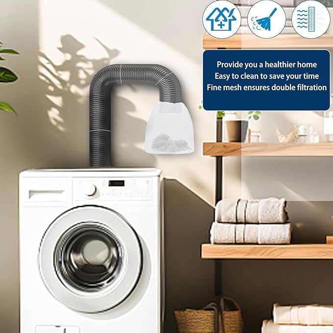 Dryer Vent Lint Catcher Bags 4 Set, Lint Trap Catcher and Filter Bag for Lint and Dust Catching, Indoor Outdoor Ventless Dryer Vent Cleaning Kit