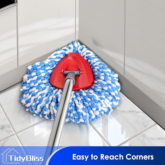 Spin Mop Head Replacement Compatible with O Cedar Triangle Swivel Mops, 6 Pack Microfiber Spin Mop Refills Replace Head Cleaning Floors for O-Cedar RinseClean 2 Tank System