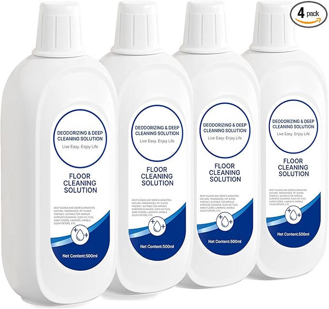 Floor Cleaning Solution Compatible with Tineco Floor Cleaner Solution Deep Clean for Tineco Solution Cleaning Liquid for Multiple Hard Floors, for All Robotic Vacuum Mop Residue & Streak Free 4 Packs