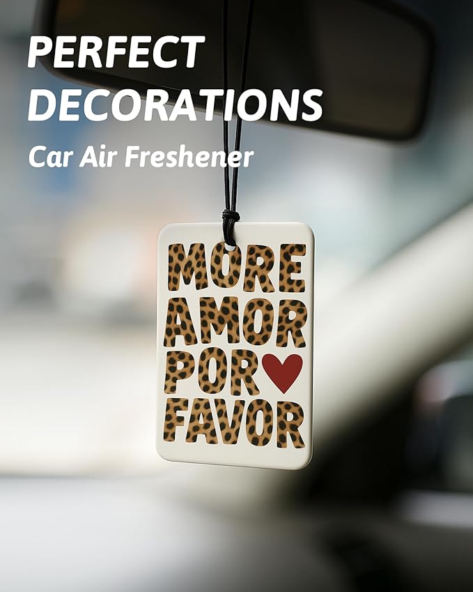 Retro Black Cheetah Car Air Freshener 4 Pcs, Funky Retro Leopard Print 8 Ball Red Lips Cherry Hanging Air Freshener for Cars Closet Drawer Books, Girly Car Accessories Mirror Decor for Women