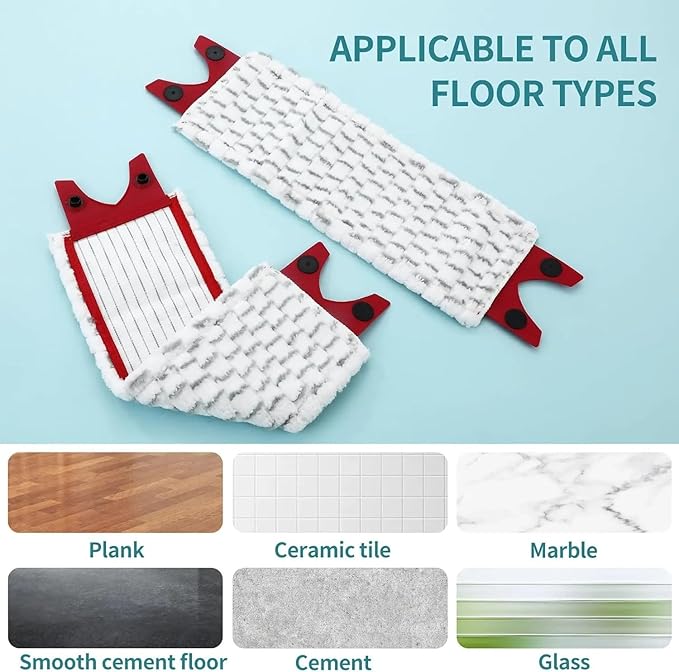 Mop Pads for Vileda UltraMax/UltraMaT 2in1, Mop Refills for Vileda 1-2 Spray, UltraMax Plus/EasyWring Mop Head, 1-2 Spray Mop(2PCS)