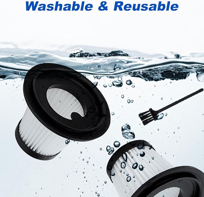 6 Pack Filters Replacement Compatible with BSRCO ATJ-2166 Handheld Car Vacuum, Washable HEPA Filters Works with H126 and ATJ Car Handheld Vacuum