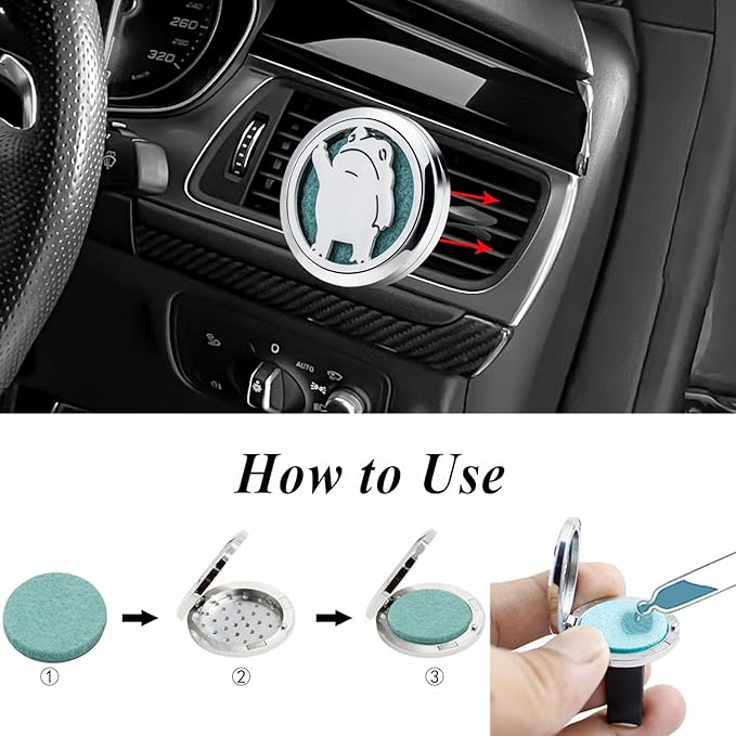 AZNECK Car Diffuser Vent Clip Car Essential Oil Diffuser Vent Clips Air Freshener 10 Felt Pads Frog Mother's Christmas Birthday Car Accessories Gifts for Women & Men