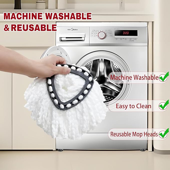 20 Pack Spin Mop Replacement Heads, Mop Replace Head Easywring 1-Tank System, Mop Head Replacement for Hardwood Floor Cleaning, Machine Washable and Easy to Replace
