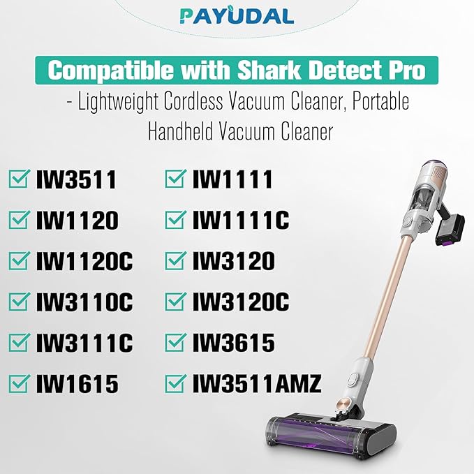 IW3511 IW1111 HEPA Filters Replacement Parts For Shark IW3511 Detect Pro Lightweight Cordless Stick Vacuum Cleaner. For Shark Detect Pro Auto-Empty System Portable Handheld Attachment Washable Kits.
