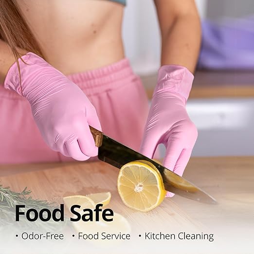 Pink Disposable Gloves, X-Small, Disposable, Latex-Free, Food-Safe, Powder-Free, 1000-ct Case