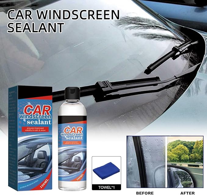 2PCS Automotive Glass Cleaner,100ml Windscreen Glass Coating Rain Repellent Protective Coating Car Glass Oil Film Cleaner Eliminates Water Spots for Home Car