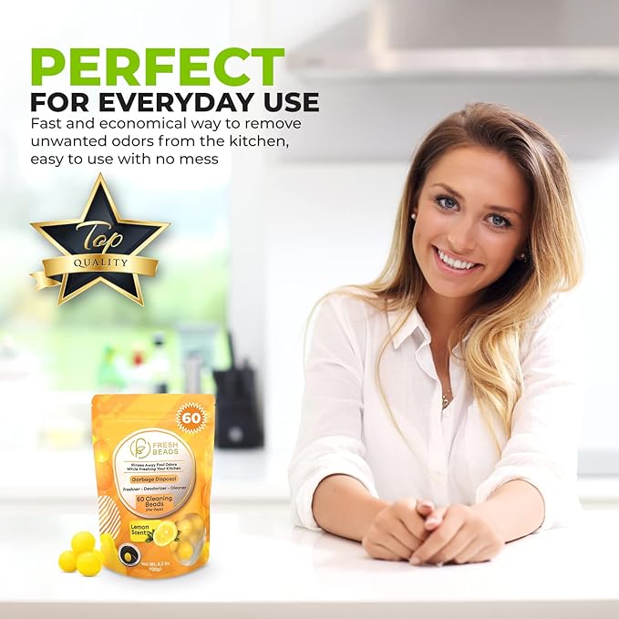 Allinall 60-Count Sink Garbage Disposal and Drain Cleaner Pods, Freshener & Deodorizer Lemon Scent Capsules