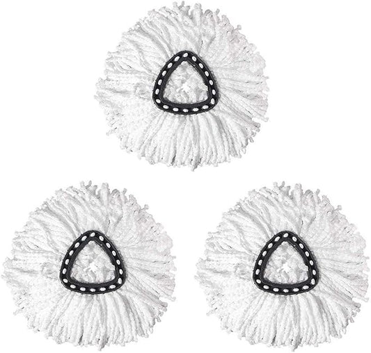 3 Pack Mop Replacement Heads Compatible with Spin Mop, Microfiber Spin Mop Refills, Easy Cleaning Mop Head Replacement