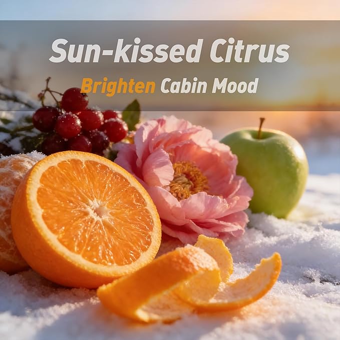 4 Packs Citrus Scented Natural Wood Vent Clips,【Brighten Cabin Mood】 Odor Refresh Car Scents Air Freshener Refills, Long Lasting Fragrance Diffuser, SUV Essentials Gift for Women