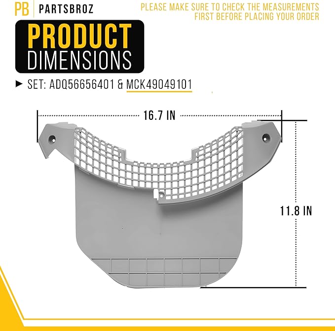 PartsBroz ADQ56656401 Dryer Lint Filter & MCK49049101 Trap Screen Cover Housing for LG Dryer Lint Filter Replacement, Kenmore Elite Dryer Parts for Vent ADQ566564 PS3531962 DLE3500W DLE3170W DLE3600W