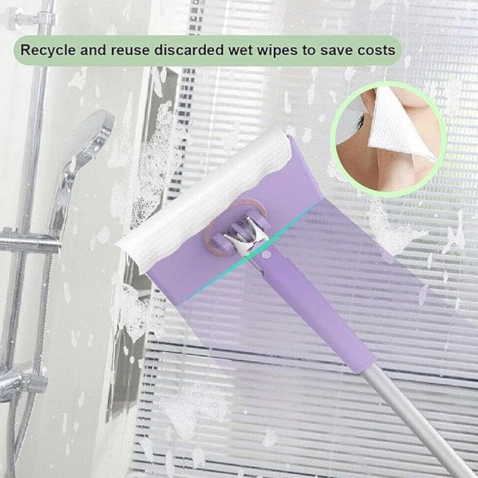 Tapinterior Mop, Convenient Cloth Changing Mini Mop, Lazy Mops Automatic Gripping, Hands-Free Replacement Easy Detach & Reuse, for Kitchen & Bathroom (White,43in)