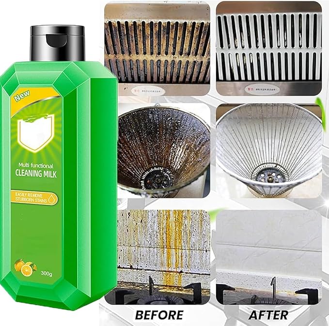 10.58oz Cleaning Milk House Cleaner,Multi Functional Cleaning Milk for Household Kitchen,Powerful Multifunctional Cleaner Liquid Milk,Multi Scene Cleansing Milks Stains Cleaner (1)