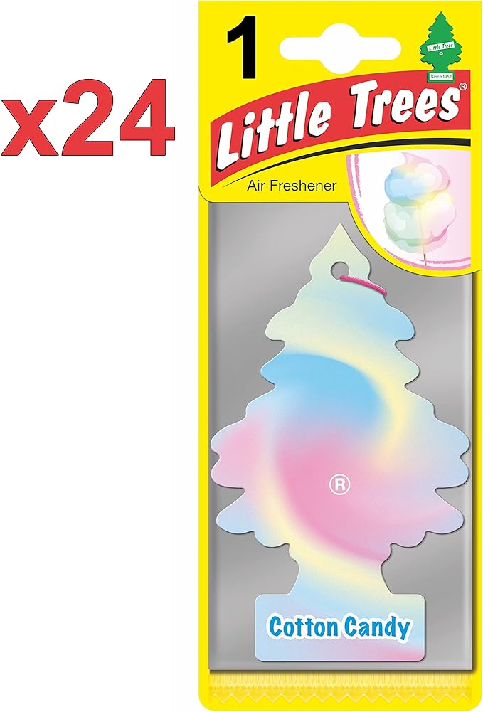 Car Freshner U1P10282 Little Trees Cotton Candy Air freshener, 24 Pack