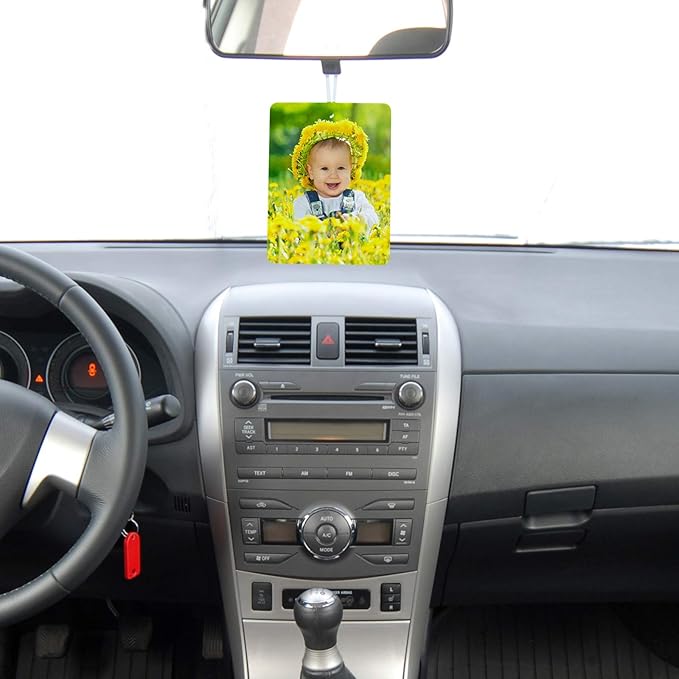 Maitys 25 Pieces Sublimation Air Freshener Blanks Sheets Car Scented Hanging Fragrant Fresheners Felt Sheets Blanks DIY with Elastic Rope for Car Interior Decor, Bathroom, Home Hanging Ornaments