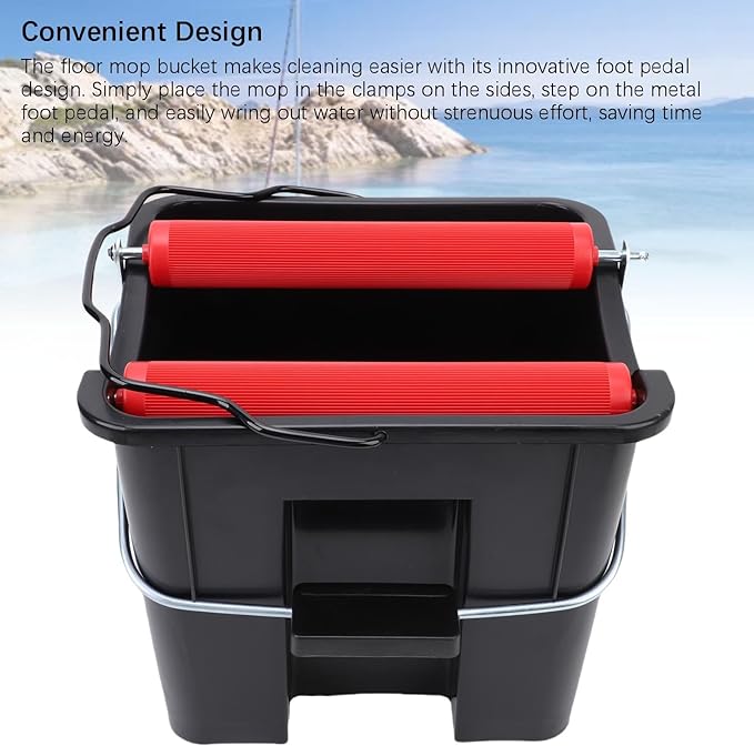 Mop Bucket, Foot Pedal Spin System Collapsible Portable Cleaning Bucket, Water Washing with ABS and Metal for Household Car and Maritime Use
