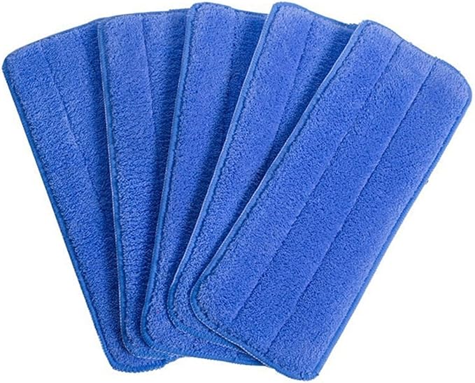 5-Pack Washable Microfiber Mop Pads, Large Size (16.5"x4.7"), Reusable Refills for Spin Mop and Flat, Applicable to Hardwood Floors(Medium)