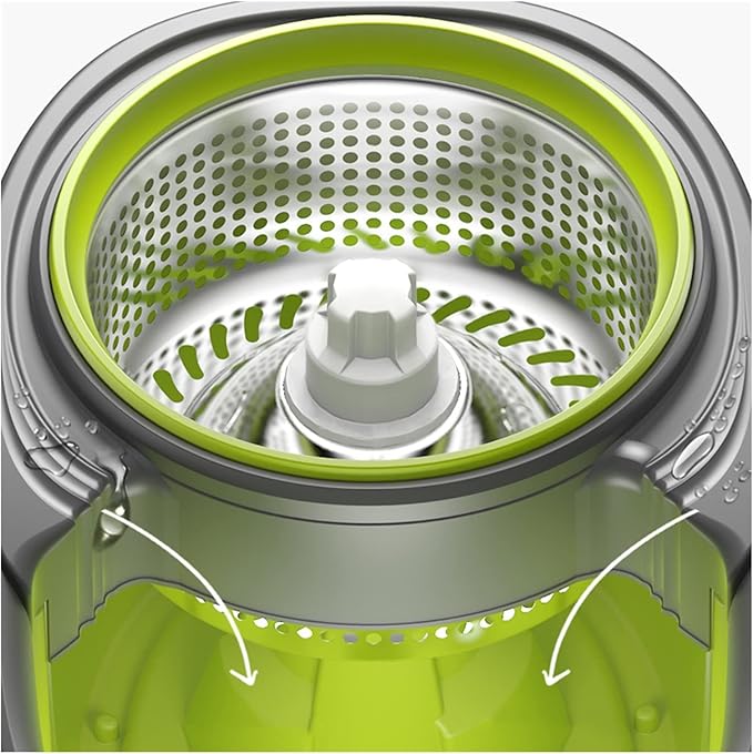 Spin Mop and Bucket Set Spin Mop Bucket with Wringer Set, Stainless Steel Adjustable Handle, for Home Kitchen Floor Cleaning Microfiber Spin Mop