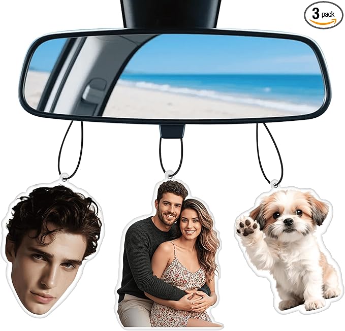3-500PCS Custom Air Freshener with Photo, Personalized Air Freshener for Car, Personalized Car Accessories, Custom Gifts for Men Brother Him Dad Independence Day Birthday Father's Day