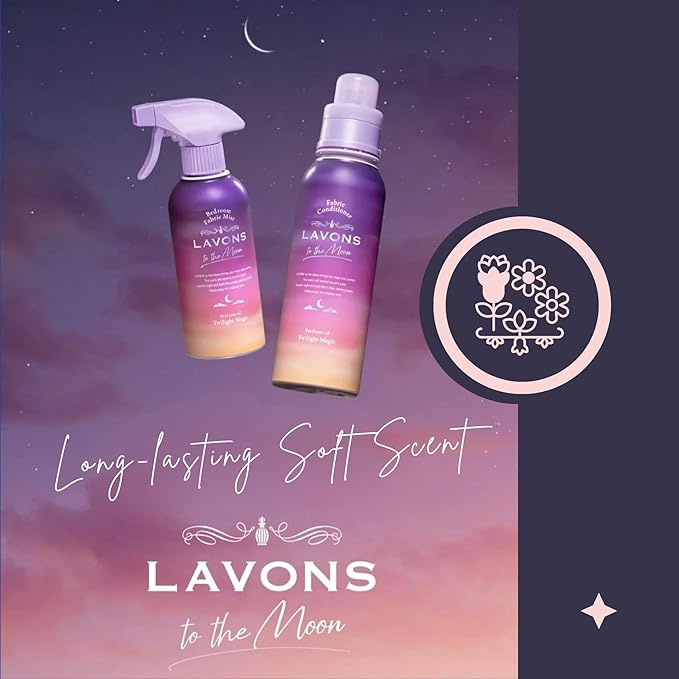 LAVONS Fabric Spray Freshener for Carpet Fresh, Pet Safe Linen Spray for Bedding, Fabric Refresher Spray for Home & Offices, Natural Carpet Freshener from Japan 10.14 Fl Oz to the Moon TWILIGHT MAGIC