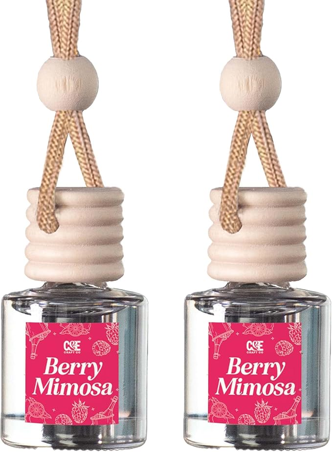CANDECraftCo Car Air Hanging Fragrance Oil, Car Auto Freshener for Essential Oils, Scents Fragrance Aromatherapy Automobile Diffuser, Long Lasting (Berry Mimosa)