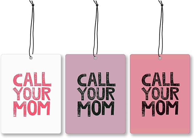 Mancheng-zi Funny Call Your Mom College Dorm Air Freshener 3Pcs, Back to School College Girls Gifts Air Freshener Hanging for Dorm Cars Closet Drawer or Books, Funny Pink Dorm Decor