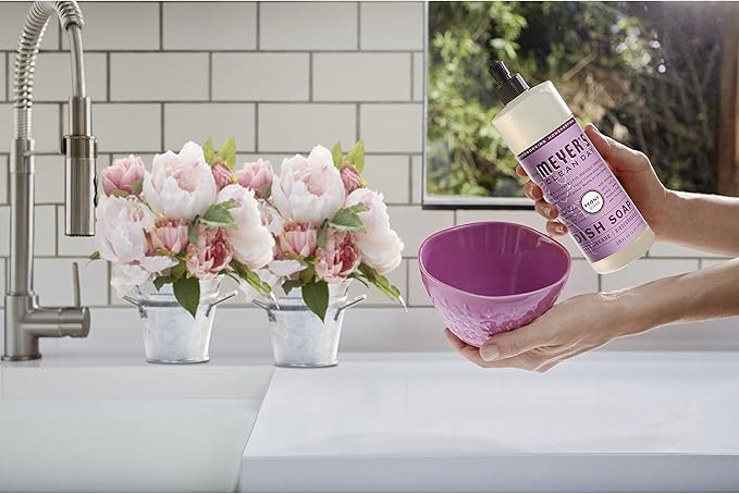 Mrs. MEYER'S Kitchen Set, Dish Soap, Hand Soap, and Multi-Surface Cleaner, 3 CT (Peony)