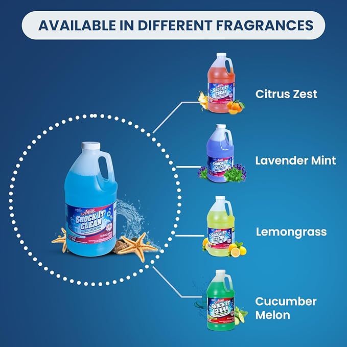 Professor Amos Shock It Clean MultiPurpose Cleaner Double Strength Concentrate All Purpose Carpet, Jewelry, Upholstery, Leather, Stain Remover & Floor Cleaner (Seashore 64 Oz)