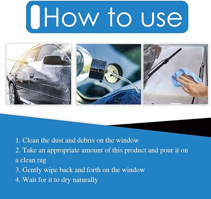 2PCS Automotive Glass Cleaner,100ml Windscreen Glass Coating Rain Repellent Protective Coating Car Glass Oil Film Cleaner Eliminates Water Spots for Home Car