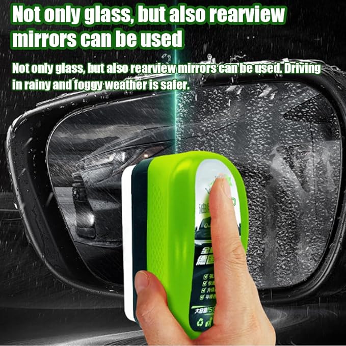 Automotive Oil Film Cleaning Brush, Windshield Cleaner - No Scrubbing Required, 120ml Car Windshield Cleaner, Removes Oil Film & Grime in Seconds, Crystal-Clear View in Any Weather (1, Pcs)