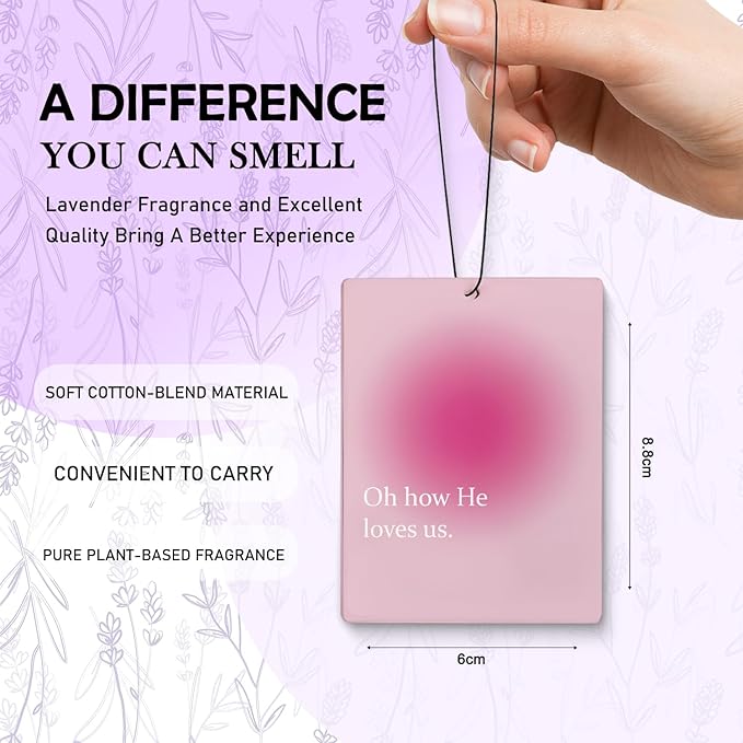 Pink Flower Christian Car Air Freshener 3Pcs,Floral Bible Verse Cars Scents Air Freshener for Women Girls Gifts, Flower Religious Car Accessories Interior Mirror Decor Hanging