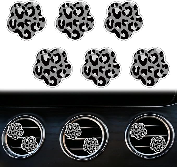 6 Pcs Flower Air Vent Clips, Cute Sunflower Flower Car Air Fresheners Vents Clips Funny Car Diffuser Vent Clips Car Interior Decor Charm Cute Car Accessories Car Decoration for Women (Black)
