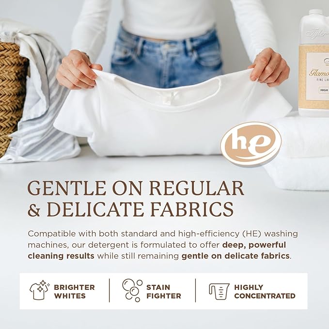 KINARA Tyler High Maintenence Glamorous Wash Liquid Laundry Detergent, Bundle with Stain Remover Pen, Fresh Scented Sachet - Gentle Washing Detergent, Laundry Supplies - 1 Gallon