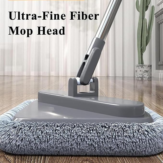 Walbest Spin Mop with Bucket, 360 Degree Rotatable Self Wash Square Mop Clean/Dirty Water Separation System Adjustable Handle Mops for Wet and Dry Dual-use Grey B