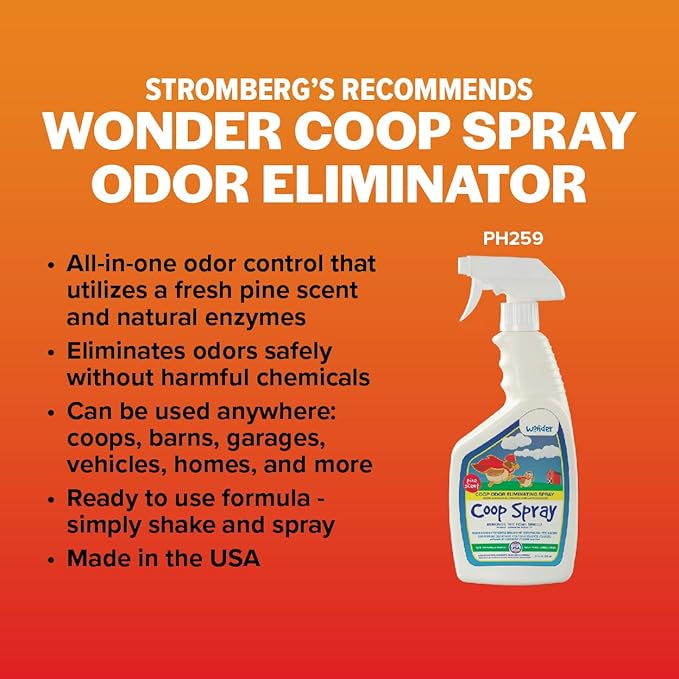 Wonder Coop Spray, Natural Pine Scent Odor Eliminator, 24 FL OZ, Safe for Poultry, Pets and Home