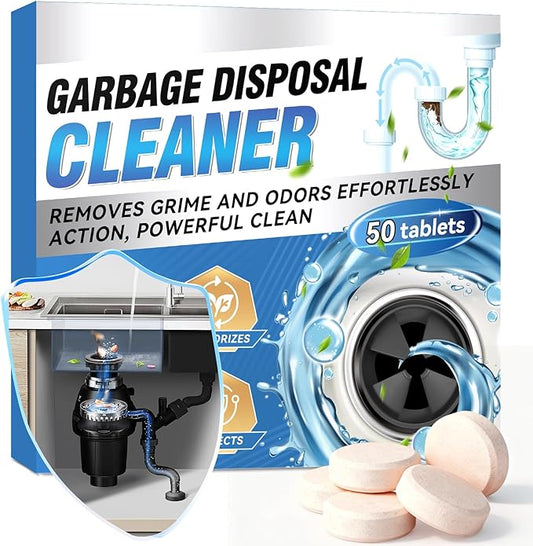 Garbage Disposal Cleaner and Deodorizer 50 Packs, Powerful Garbage Disposal Cleaner Tablets, 1 Year Supply For Kitchen Sink&Drain Clean, Home Cleaning Essentials