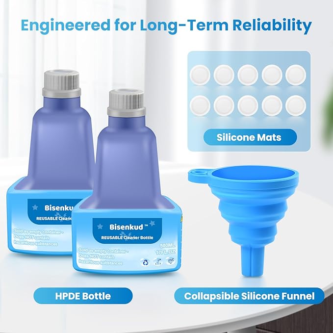 2 Pack Refillable Bottle for Swiffer® Wet Jet™ Mop - 500ml /17 FL OZ - Leak-Proof HDPE Solution Bottle, Empty，Not for Power mop