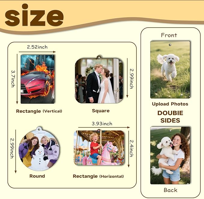 10-1000Pcs Custom Logo Car Air Fresheners Bulk, Custom Air Fresheners with Picture Double Sided, Personalized Air Freshener for Car, Suitable for Custom Gifts for Branding Business Events (Horizontal)
